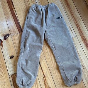 Sisters & Seekers Tan Lined Corduroy Joggers